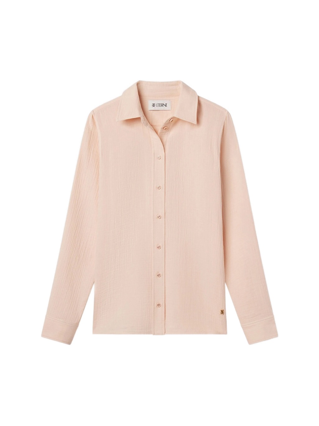 Eterne Soft Blush Long-Sleeve Button Shirt And Pants Set